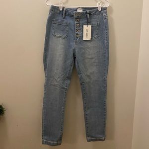 A2 Jeans Los Angeles Light Wash Button Skinny Jeans